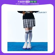 韩国直邮chasecult半身裙海蓝色，dp03女童捏褶裤子裙子caj