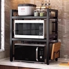 厨房可伸缩微波炉置物架烤箱，饭锅架子多功能，家用台面微波炉架双层