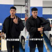美式休闲加厚夹克男士秋冬三防翻领黑色宽松户外工装百搭棉服外套