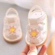 女宝宝凉鞋叫叫鞋夏季一岁公主学步鞋，6-12月婴儿鞋子防滑软底鞋夏