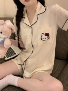 韩国凯蒂猫睡衣女夏季薄款舒适hellokitty短袖短裤家居服学生套装
