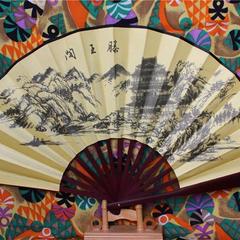 滕王阁折扇旅游景点热门扇子中国风特色工艺品扇子10寸绢扇
