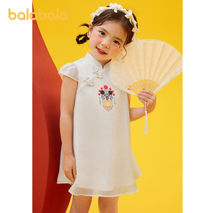 巴拉巴拉女中大童连衣裙夏装时尚洋气舒适裙子新中式国风旗袍