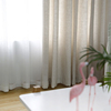 日式亚麻窗帘布料窗纱ins风，加厚挂钩式成品，飘窗半遮光客厅卧室