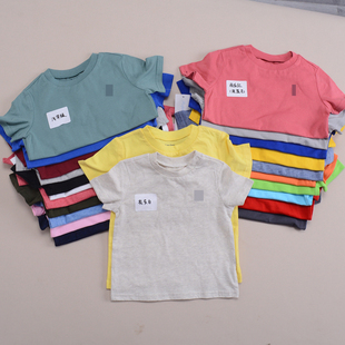 Rl201 婴幼儿短袖T恤 小马夏装纯棉 圆领基本款纯色 有标