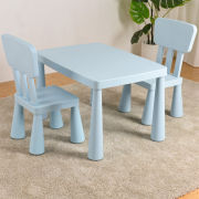 幼儿升降桌椅幼儿园儿童桌椅馨兰学习桌椅书桌方桌游戏桌可爱蓝桌