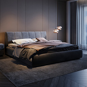 意式极简布艺床现代简约北欧榻榻米双人床主卧高端可储物软包婚床