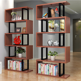 书架书柜落地钢木置物架客厅简易书架学生，组合展示柜书橱销售