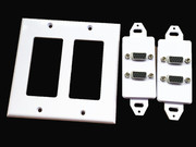 VGA面板母转母(4孔)配面板可锁螺丝免焊接 直插 墙插115*115