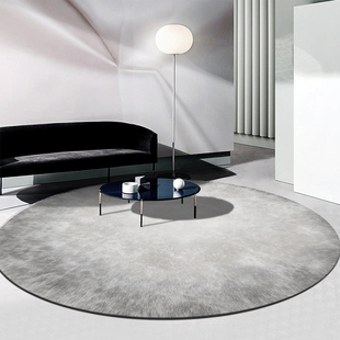 北欧极简圆形地毯客厅现代简约圈绒家用卧室书房衣帽间阳台地毯型