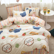 卡通儿童纯棉四件套定制全棉被套1.2/1.35米床笠床单床上用品