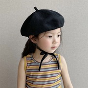 夏季儿童帽子女孩贝雷帽外出搭配小单品文艺范女童宝宝网帽南瓜帽