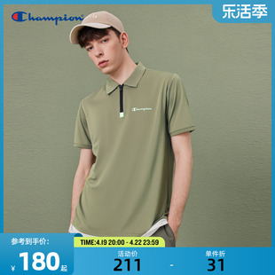 champion冠军t恤男24春夏，运动休闲网球翻领，polo衫短袖上衣女