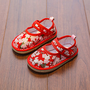 儿童布鞋1-3岁2女宝宝老北京千层底女童，手工单鞋小孩婴儿学步鞋春