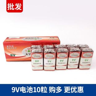 10个天宇鸟9v电池9伏叠层方电池万用表扩音报警器测线仪电池