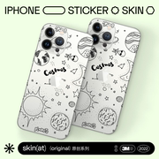 SkinAT适用于苹果iPhone15/14 Pro Max背部膜手机保护贴彩膜苹果手机贴纸外壳保护膜3M透明材料配件