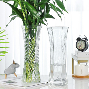 花瓶鲜花透明玻璃瓶插花水，培养富贵竹玫瑰花绿植花瓶客厅摆件家用