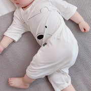宝宝睡衣莫代尔连体薄款夏季短袖春秋长袖睡袋婴儿，男童儿童空调服