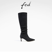 fed高跟长筒靴冬季靴子尖头时装靴堆堆靴长靴女款R1102-ZF327