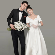 韩式孕妇婚纱高腰遮肚简约轻便2024小个子出门纱新娘结婚礼服