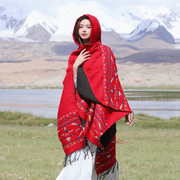 民族风波西米亚旅游拍照披肩西藏新疆保暖斗篷围巾女外搭复古