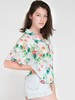 现货美国American apparel AA火烈鸟印花宽松雪纺衬衫