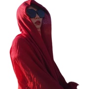 青海西藏云南茶卡盐湖旅游拍照披肩女民族，风红色超大围巾沙漠丝巾
