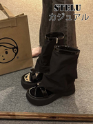 日本STELU厚底增高复古凉靴裤管靴小众罗马鞋2023夏凉鞋短靴
