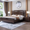 新中式实木床现代简约1.5米双人床家用经济型1.8米高箱储物婚床