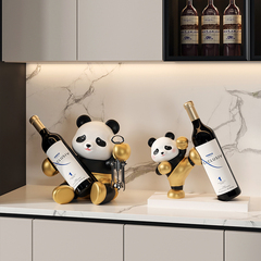 熊猫轻奢高档红酒架酒柜装饰品摆件现代客厅餐边柜电视柜家居饰品
