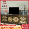 现代新中式田园西藏矮柜做旧储物玄关客厅，柜仿古典家具彩绘落地柜