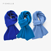 蓝色羊绒小围巾女冬季毛线，针织保暖围脖纯色，羊毛短款亲子围巾洋气