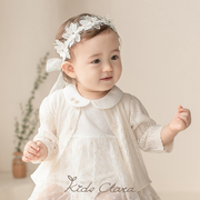 kidsclara韩国婴儿衣服镂空针织开衫，女宝宝公主，风洋气外套空调衫