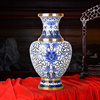 北京传统工艺景泰蓝花瓶，10寸青花瓷铜胎掐丝珐琅外事商务摆件