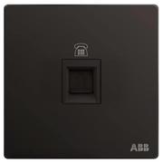 abb开关插座面板，一位电话插座，轩致系列黑色af321-885