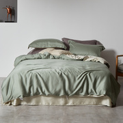 极简天丝床上四件套高档夏季冰丝北欧风床品套件丝绸真丝被套床单