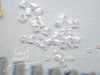 zz39日本方糖方块小珠子透明白彩，diy串珠编织饰品配件5克