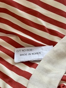一米韩国水红色条纹，一面棉一面涤毛圈，针织面料(满40)