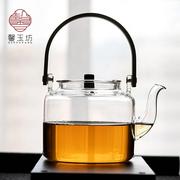 玻璃茶壶单壶电陶炉烧水壶煮茶茶具，耐热高温加厚提梁，壶大号泡茶器