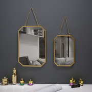 北欧风铁艺方形挂墙镜，卫生间浴室宿舍，镜子挂墙洗漱台壁挂式化妆镜
