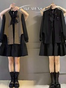 香港胖妹妹大码女装小个子，遮肚显瘦西装马甲，连衣裙时髦两件套