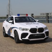 星辉宝马X6M警车遥控汽车电动声光漂移越野大号警车模型男孩玩具.