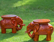 花梨木雕大象换鞋凳实木中式泰国象儿童，矮凳客厅沙发凳子左60