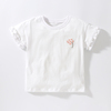 女童白色小花短袖t恤宝宝，纯棉针织夏装婴幼，儿童半袖打底衫洋气t恤