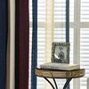 网红雪尼尔布料客厅卧室成品，半遮光简约绿色地中海双面条纹窗帘