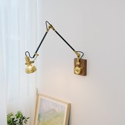 物设复古北欧全铜床头壁灯简约时尚多功能万向创意工业风灯具