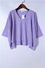 外贸原单 欧美大牌 优雅紫罗兰色55%麻舒适宽松针织衫