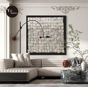 原创纯手绘油画极简黑白抽象画大幅挂画客厅沙发背景墙立体画餐厅