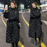 长款黑色加厚羽绒服女2023年冬季韩版时尚洋气白鸭绒冬装外套
