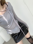 ㊣韩国24春chic女人味，拉链口袋装饰包臀显瘦皮质短裙